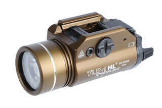 The Streamlight TLR-1 HL weapon light features a desert dirt anodized finish